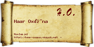 Haar Oxána névjegykártya